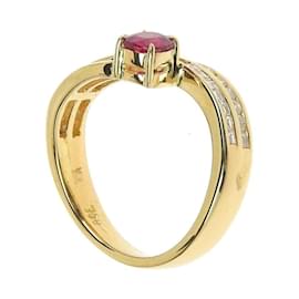 & Other Stories-18Bague rubis et diamants en or k-Doré