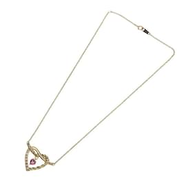 & Other Stories-18k Gold Diamond Tourmaline Heart Pendant Necklace-Golden