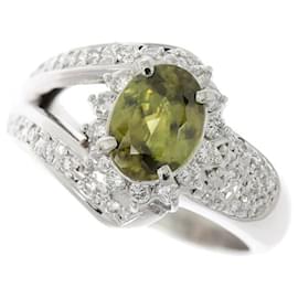 & Other Stories-Platinum Diamond Titanite Ring-Silvery