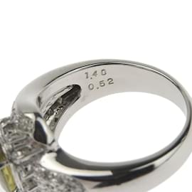 & Other Stories-Platinum Diamond Titanite Ring in Excellent Condition-Silvery