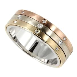 & Other Stories-18k Gold Diamant Tricolor Band Ring in ausgezeichnetem Zustand-Golden