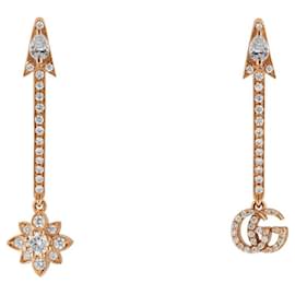 Gucci-flora 18K ROSE GOLD lined G EARRINGS IN UNDEFINED-Golden