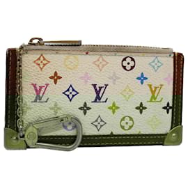 Louis Vuitton-LOUIS VUITTON Monogram Multicolor Pochette Cles Purse White M92655 auth 54497-White