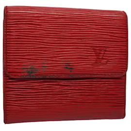Louis Vuitton-LOUIS VUITTON Epi Portefeuille Elise Wallet Rouge M6363E LV Auth 54084-Rouge