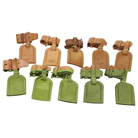 Louis Vuitton-LOUIS VUITTON Powanie Name Tag Cuir 10Set Beige LV Auth 54441-Beige