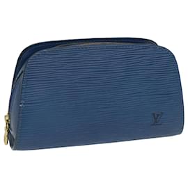 Louis Vuitton-Bolsa LOUIS VUITTON Epi Dauphine PM Azul M48445 LV Auth bs8651-Azul