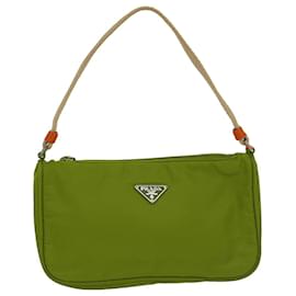 Prada-PRADA Accessory Pouch Nylon Orange Beige Auth 54341-Beige,Orange