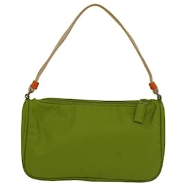 Prada-PRADA Accessory Pouch Nylon Orange Beige Auth 54341-Beige,Orange