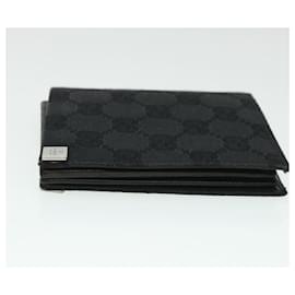Gucci-Porte-cartes en toile GUCCI GG noir 90634 auth 55683-Noir