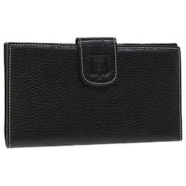 Céline-CELINE Long Wallet Leather Black Auth 55628-Black