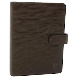 Louis Vuitton-LOUIS VUITTON Epi Agenda MM Day Planner Cover Moka R2004D LV Auth 55090-Autre