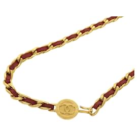 Chanel-CHANEL COCO Mark Chain Belt Rouge CC Auth ar10386b-Rouge