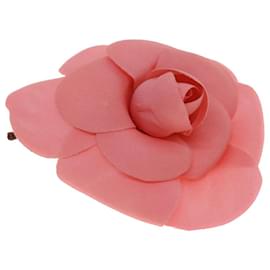 Chanel-CHANEL Camelia Brooch Nylon Pink CC Auth bs8646-Pink