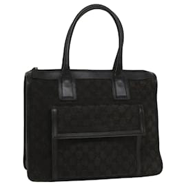 Gucci-GUCCI GG Canvas Hand Bag Leather Black 000 0854 001013 auth 54325-Black