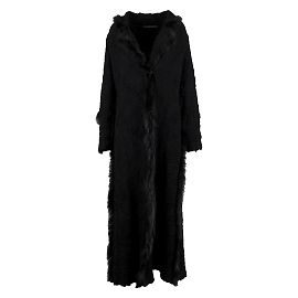 Cappotto lungo Roberto Cavalli Class con pelliccia Nero