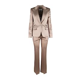 Saint Laurent-Yves Saint Laurent Silk Suit-Beige
