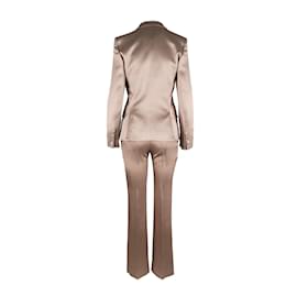 Saint Laurent-Costume en soie Yves Saint Laurent-Beige