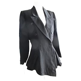 Apostrophe Basque jacket, Black wool, taille 40. Black