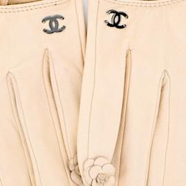 Chanel-Pantaloni Chanel Cuir Beige T.S-Beige