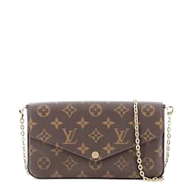 Louis Vuitton-Sac bandoulière Louis Vuitton Felicie Toile enduite Marron-Brown