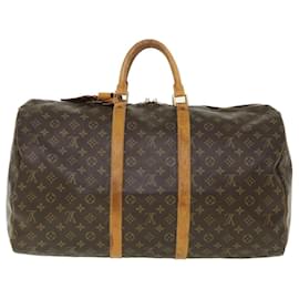 Louis Vuitton-Louis Vuitton Monogram Keepall 55 Boston Bag M41424 LV Auth 54277-Monogram