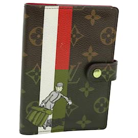 Louis Vuitton-LOUIS VUITTON Monogram Groom Agenda PM Day Planner Cover Red R20018 auth 55065-Red,Monogram