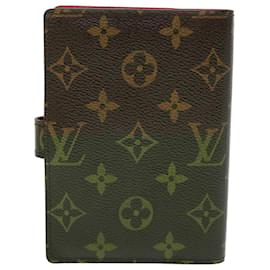 Louis Vuitton-LOUIS VUITTON Monogram Groom Agenda PM Day Planner Cover Red R20018 auth 55065-Red,Monogram
