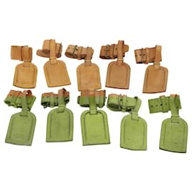 Louis Vuitton-LOUIS VUITTON Powanie Name Tag Cuir 10Set Beige LV Auth 54535-Beige