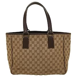 Gucci-GUCCI GG Canvas Tote Bag Beige 113017 Auth am5049-Beige