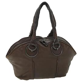 Autre Marque-BOTTEGAVENETA Shoulder Bag Leather Brown Auth ep1865-Brown