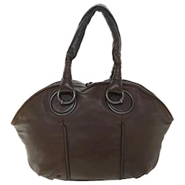 Autre Marque-BOTTEGAVENETA Shoulder Bag Leather Brown Auth ep1865-Brown