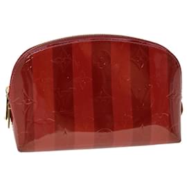 Louis Vuitton-LOUIS VUITTON Vernis Rayure Pochette Cosmetic Pomme D'amour M91721 LV Auth 54542-Other