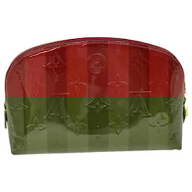 Louis Vuitton-LOUIS VUITTON Vernis Rayure Pochette Cosmetic Pomme D'amour M91721 LV Auth 54542-Other