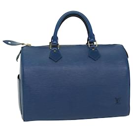 Louis Vuitton-Louis Vuitton Epi Speedy 30 Hand Bag Toledo Blue M43005 LV Auth 54654-Other