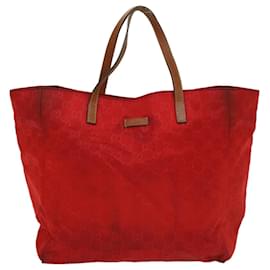 Gucci-GUCCI GG Canvas Tote Bag Red 282439 auth 54331-Red