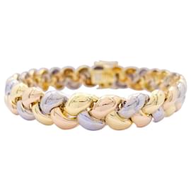Poiray-Bracelet Poiray, "Tresse", trois tons d'or.-Autre