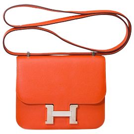 Hermès HERMES Constance Bag in Orange Leather - 101495 Orange