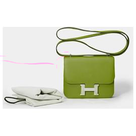 Hermès-HERMES Constance Bag in Orange Leather - 101495-Orange