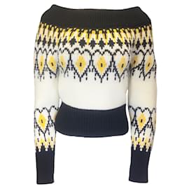 Alexander Mcqueen-Alexander McQueen Black / ivory / Yellow Wool Knit Sweater-Multiple colors