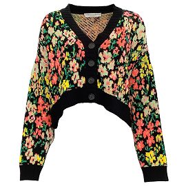 Philosophy di Lorenzo Serafini Filosofia Di Lorenzo Serafini Preto / Cardigan de malha multifloral Multicor