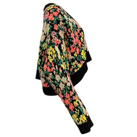Philosophy di Lorenzo Serafini-Philosophy Di Lorenzo Serafini Black / Multi Floral Knit Cardigan-Multiple colors