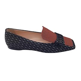 Fendi-Fendi Black / Yellow / Red Houndstooth Jacquard Loafers / Flats-Multiple colors