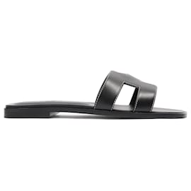Hermès-Hermes Oran Sandal Black Leather EU 37.5 Uk 4.5-Black