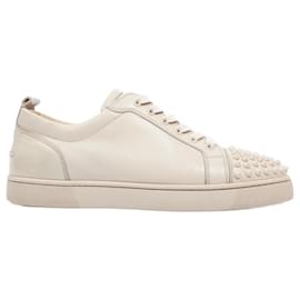 Christian Louboutin-Christian Louboutin Louis Junior Spikes Beige Leather EU 42 Uk 8-Beige
