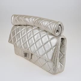 Chanel-Metallic Beige Roll Reissue Clutch-Beige
