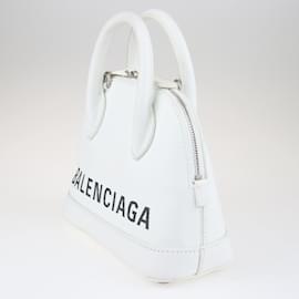 Balenciaga-White Leather XXS Ville Satchel-White