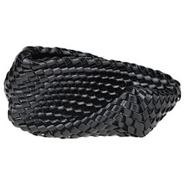 Bottega Veneta-Black Small Intrecciato Structure Clutch-Black