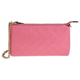 Gucci-Pink Guccissima Chain Pochette Bag-Pink