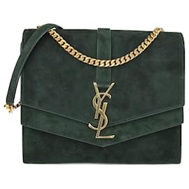Saint Laurent-Dark Green Medium Sulpice Shoulder Bag-Green
