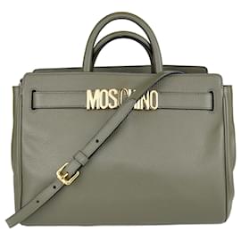 Moschino-Green Logo Tote Bag-Green